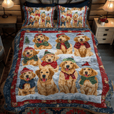 Set di Biancheria da Letto Trapuntata 3 Pezzi Babbi Natale di Goldens