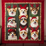 I Piccoli Corgi di Babbo Natale Coperta Trapuntata