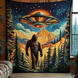 Incontro tra Sasquatch e UFO Coperta Trapuntata