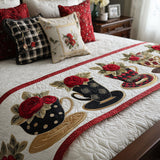 Infusione Scarlatta Runner da Letto Trapuntato