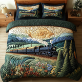 Set di Biancheria da Letto Trapuntata 3 Pezzi Treno Panoramico