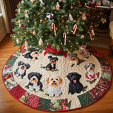 Schnauzer Delizia di Natale Copri Base per Albero di Natale Trapuntato