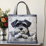 Sguardo Tenero dello Schnauzer Borsa Tote Trapuntata