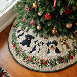 Schnauzer Paese delle Meraviglie Copri Base per Albero di Natale Trapuntato