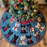 Scottie Mattino di Natale Copri Base per Albero di Natale Trapuntato