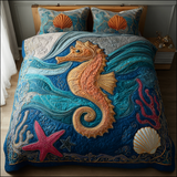 Set di Biancheria da Letto Trapuntata 3 Pezzi Orizzonte del Mare del Cavallo