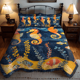Set di Biancheria da Letto Trapuntata 3 Pezzi Gioiello del Mare
