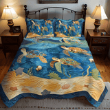 Set di Biancheria da Letto Trapuntata 3 Pezzi Tartaruga del Mare di Playground