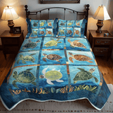 Set di Biancheria da Letto Trapuntata 3 Pezzi Tartaruga del Mare di Treasure