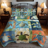 Set di Biancheria da Letto Trapuntata 3 Pezzi Tartaruga del Mare di Treasure