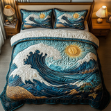 Set di Biancheria da Letto Trapuntata 3 Pezzi Sussurro del Mare