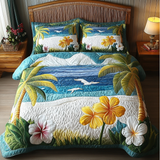 Set di Biancheria da Letto Trapuntata 3 Pezzi Riva del Mare Fioritura