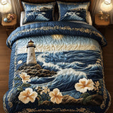 Set di Biancheria da Letto Trapuntata 3 Pezzi Sogni della Riva del Mare