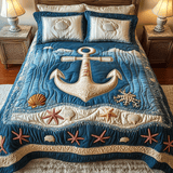 Set di Biancheria da Letto Trapuntata 3 Pezzi Serenità della Riva del Mare