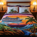 Set di Biancheria da Letto Trapuntata 3 Pezzi Viaggiatore della Riva del Mare