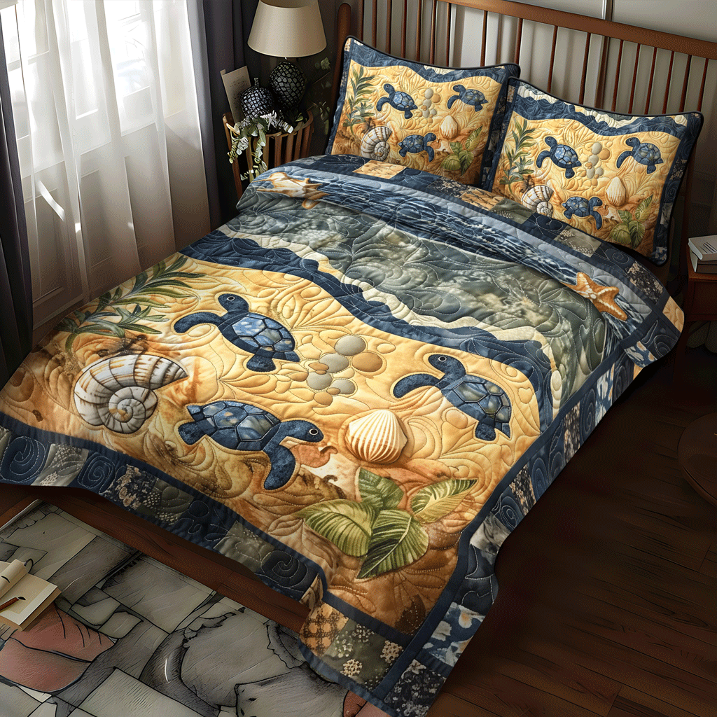 Set di Biancheria da Letto Trapuntata 3 Pezzi Seaward Hatchlings