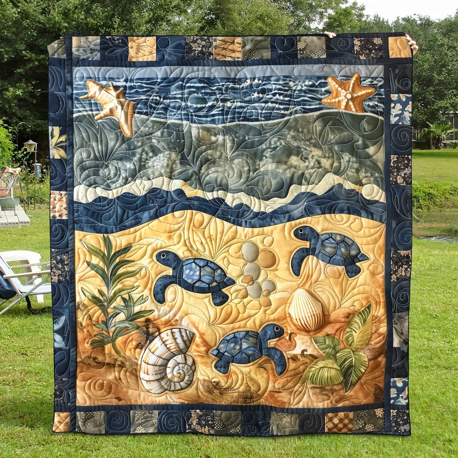 Cuccioli Verso il Mare Coperta Trapuntata