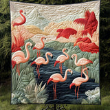 Sereno Giardino dei Fenicotteri Coperta Trapuntata