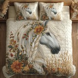 Set di Biancheria da Letto Trapuntata 3 Pezzi Sentiero Sereno del Cavallo