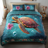 Set di Biancheria da Letto Trapuntata 3 Pezzi Tartaruga Serena