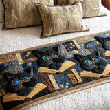 Gatto delle Pagine d'Ombra Runner da Letto Trapuntato