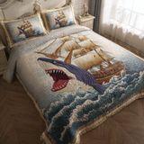 Set di Biancheria da Letto Trapuntata 3 Pezzi Orizzonte dello Squalo