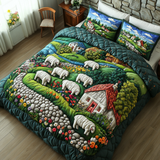 Set di Biancheria da Letto Trapuntata 3 Pezzi Riposo della Pecora