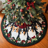 Magia dei Cani Pastore delle Shetland Copri Base per Albero di Natale Trapuntato