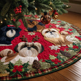 Shih Tzu Sogno Copri Base per Albero di Natale Trapuntato