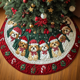 Shih Tzu Gioia delle Feste Copri Base per Albero di Natale Trapuntato