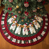 Spirito delle Feste dello Shih Tzu Copri Base per Albero di Natale Trapuntato