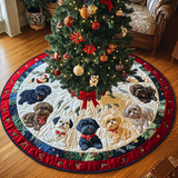 Shih Tzu Giro in Slitta Copri Base per Albero di Natale Trapuntato