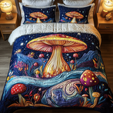 Set di Biancheria da Letto Trapuntata 3 Pezzi Bagliore di Shroom