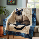 Fascino del Gatto Siamese Coperta Trapuntata