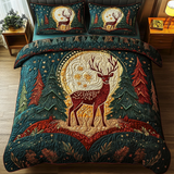 Set di Biancheria da Letto Trapuntata 3 Pezzi Cervo Silenzioso
