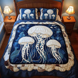 Set di Biancheria da Letto Trapuntata 3 Pezzi Flusso Argentato