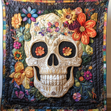 Teschio e Fiori Coperta Trapuntata