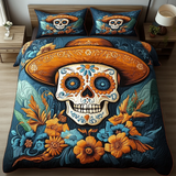 Set di Biancheria da Letto Trapuntata 3 Pezzi Skully Fioritura