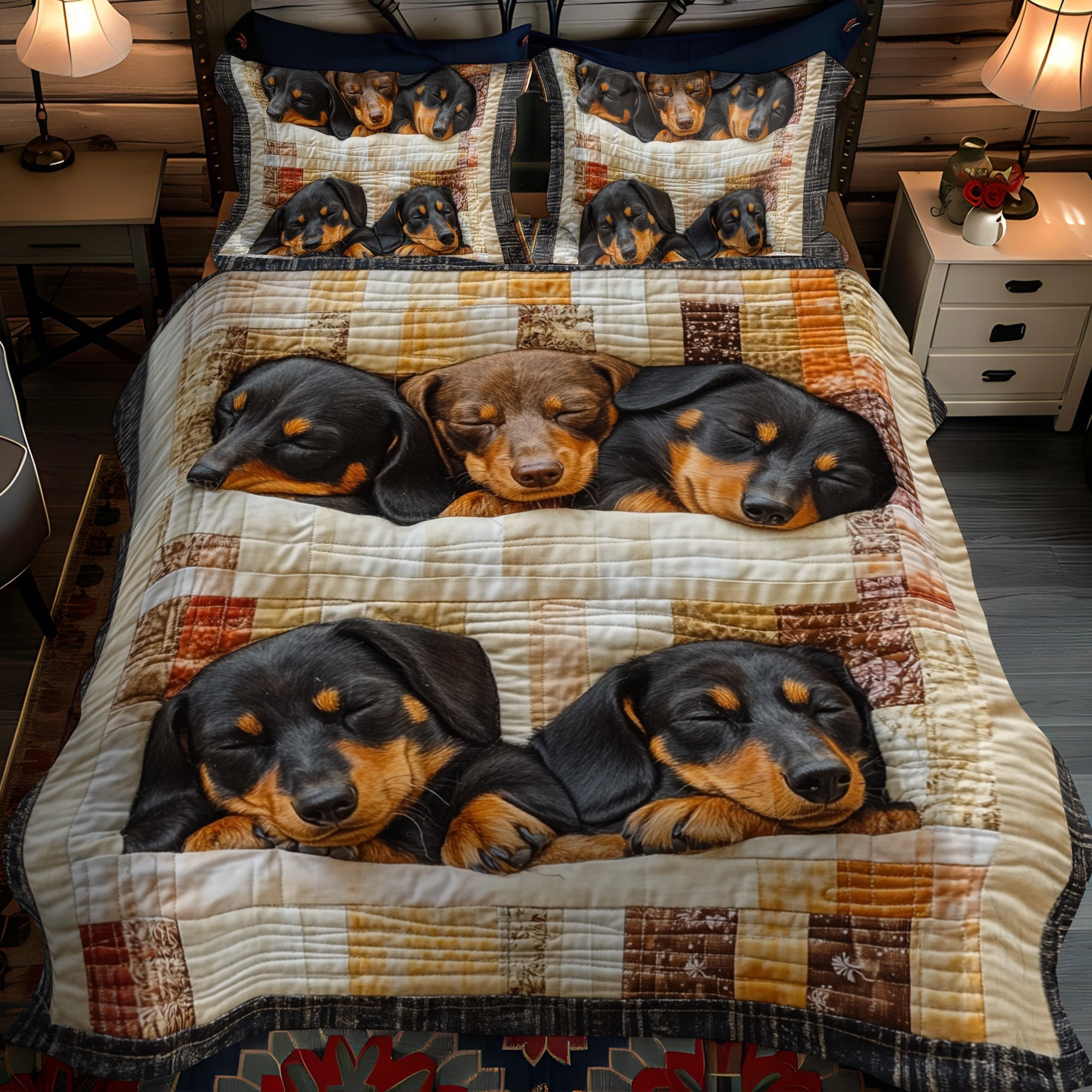 Set di Biancheria da Letto Trapuntata 3 Pezzi Assonnato Quartet