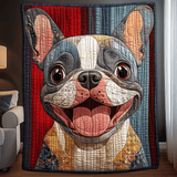 Fascino del Bulldog Francese Sorridente Coperta Trapuntata