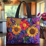Passeggiata del Girasole Sorridente Borsa Tote Trapuntata
