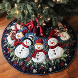 Auguri del Pupazzo di Neve Copri Base per Albero di Natale Trapuntato