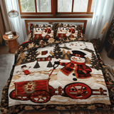 Set di Biancheria da Letto Trapuntata 3 Pezzi Paese delle Meraviglie del Pupazzo di Neve