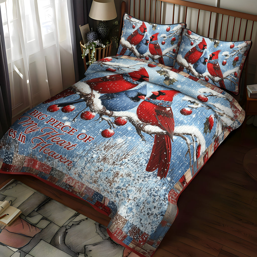 Set di Biancheria da Letto Trapuntata 3 Pezzi Cardinale Innevato