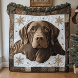 Labrador Cioccolato nella Neve Coperta Trapuntata