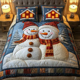Set di Biancheria da Letto Trapuntata 3 Pezzi Abbraccio Innevato