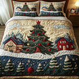 Set di Biancheria da Letto Trapuntata 3 Pezzi Notte Innevata