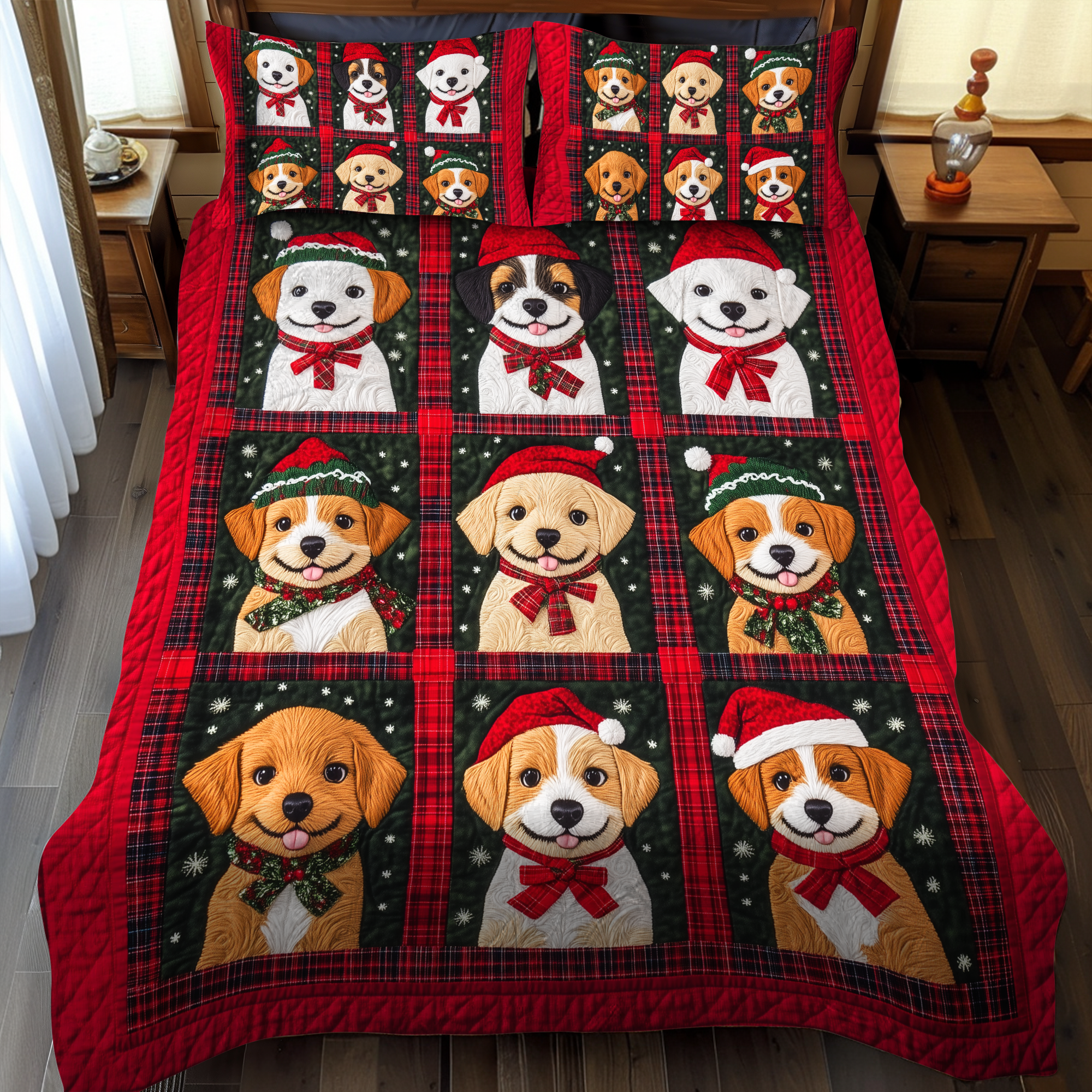 Set di Biancheria da Letto Trapuntata 3 Pezzi Cucciolo Innevato di Cuddles