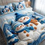 Set di Biancheria da Letto Trapuntata 3 Pezzi Campo Innevato del Sorriso