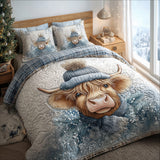 Set di Biancheria da Letto Trapuntata 3 Pezzi Mucca Innevata di Snug dell'Altopiano